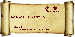 Kampel Miklós névjegykártya